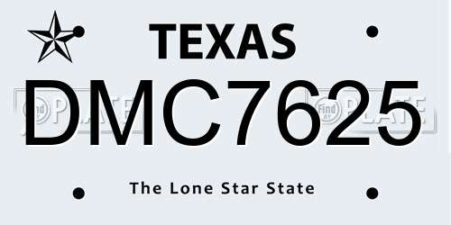 DMC7625 Texas License Plate