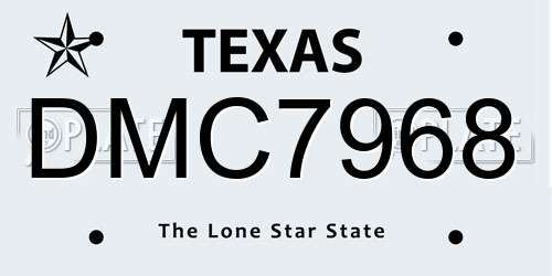 DMC7968 Texas License Plate