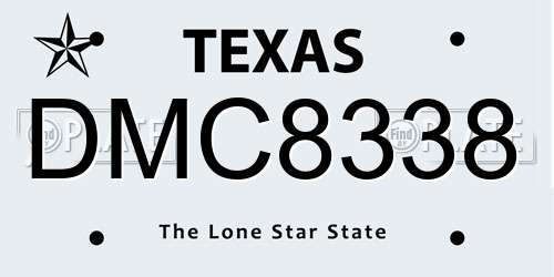 DMC8338 Texas License Plate