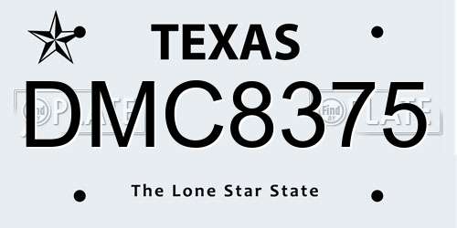 DMC8375 Texas License Plate