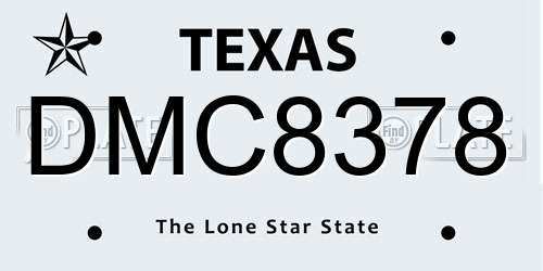 DMC8378 Texas License Plate