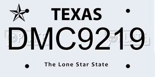 DMC9219 Texas License Plate