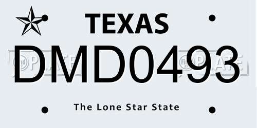 DMD0493 Texas License Plate