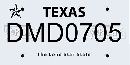 DMD0705 Texas License Plate