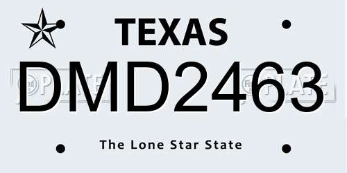 DMD2463 Texas License Plate