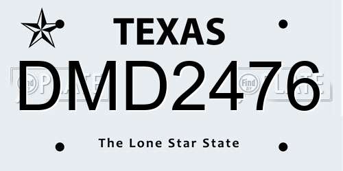 DMD2476 Texas License Plate
