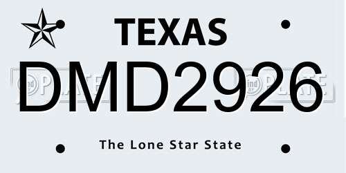 DMD2926 Texas License Plate