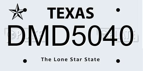 DMD5040 Texas License Plate