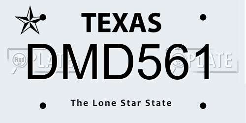 DMD561 Texas License Plate