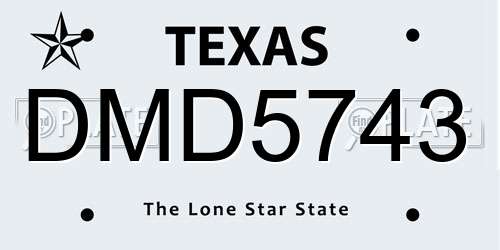 DMD5743 Texas License Plate