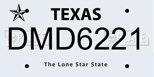 DMD6221 Texas License Plate