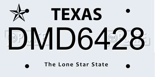 DMD6428 Texas License Plate