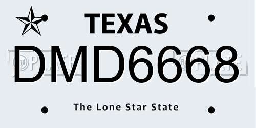 DMD6668 Texas License Plate