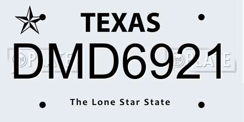 DMD6921 Texas License Plate
