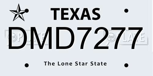 DMD7277 Texas License Plate