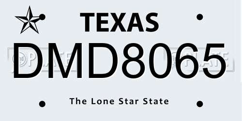 DMD8065 Texas License Plate
