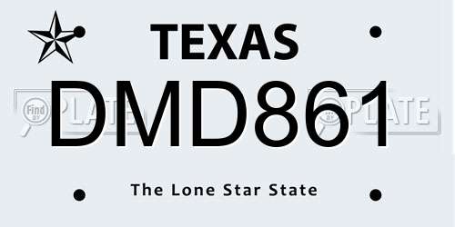 DMD861 Texas License Plate