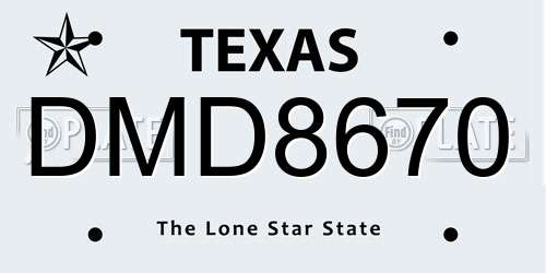 DMD8670 Texas License Plate
