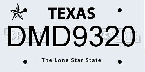 DMD9320 Texas License Plate