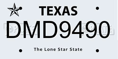 DMD9490 Texas License Plate