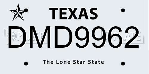 DMD9962 Texas License Plate