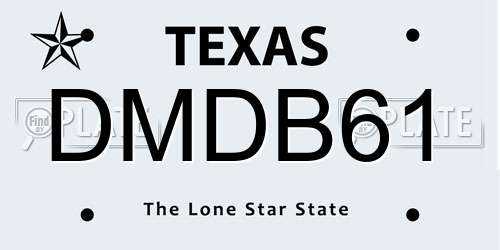 DMDB61 Texas License Plate