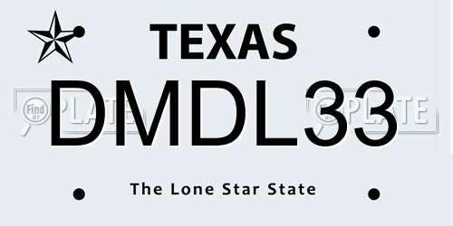 DMDL33 Texas License Plate