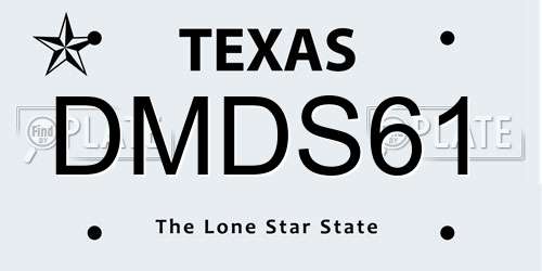 DMDS61 Texas License Plate