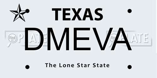DMEVA Texas License Plate