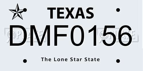 DMF0156 Texas License Plate
