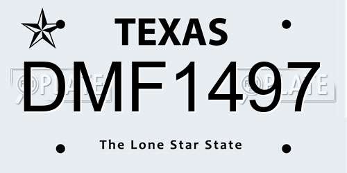DMF1497 Texas License Plate