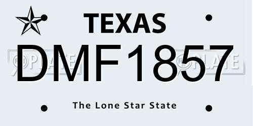 DMF1857 Texas License Plate