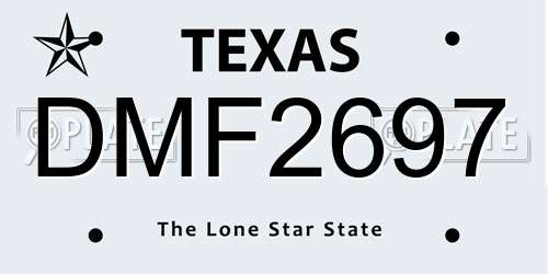 DMF2697 Texas License Plate
