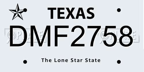 DMF2758 Texas License Plate