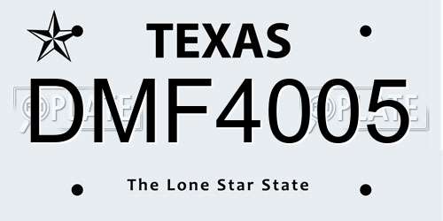 DMF4005 Texas License Plate