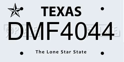 DMF4044 Texas License Plate