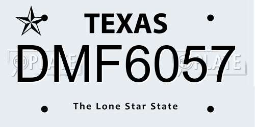 DMF6057 Texas License Plate