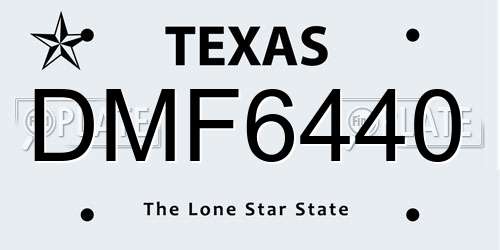 DMF6440 Texas License Plate