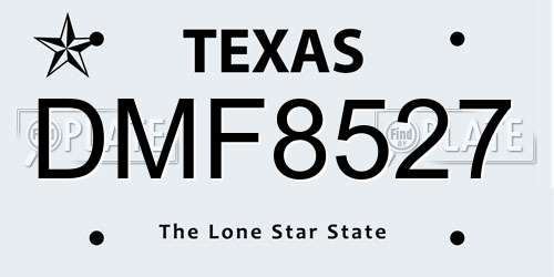 DMF8527 Texas License Plate