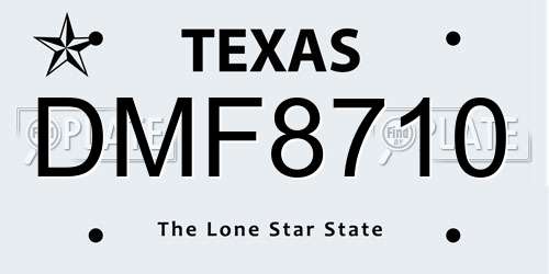DMF8710 Texas License Plate