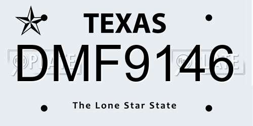 DMF9146 Texas License Plate