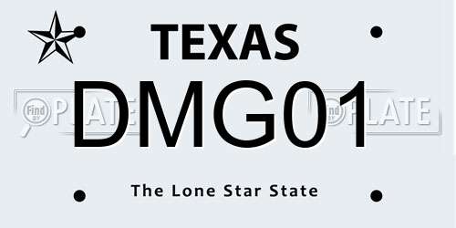 DMG01 Texas License Plate