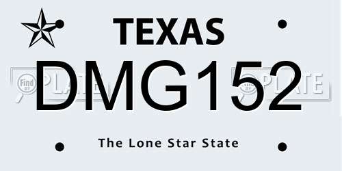 DMG152 Texas License Plate