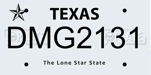 DMG2131 Texas License Plate