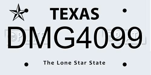 DMG4099 Texas License Plate