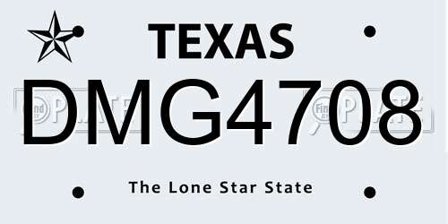 DMG4708 Texas License Plate