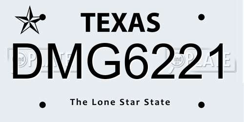 DMG6221 Texas License Plate