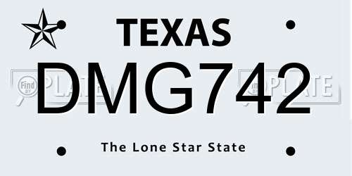 DMG742 Texas License Plate