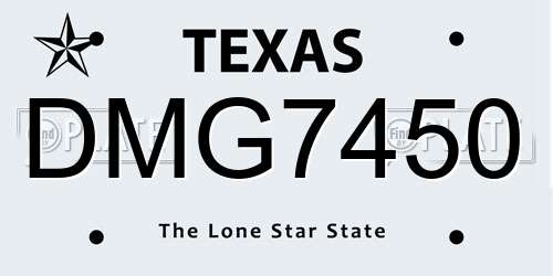 DMG7450 Texas License Plate