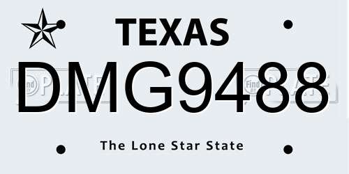 DMG9488 Texas License Plate